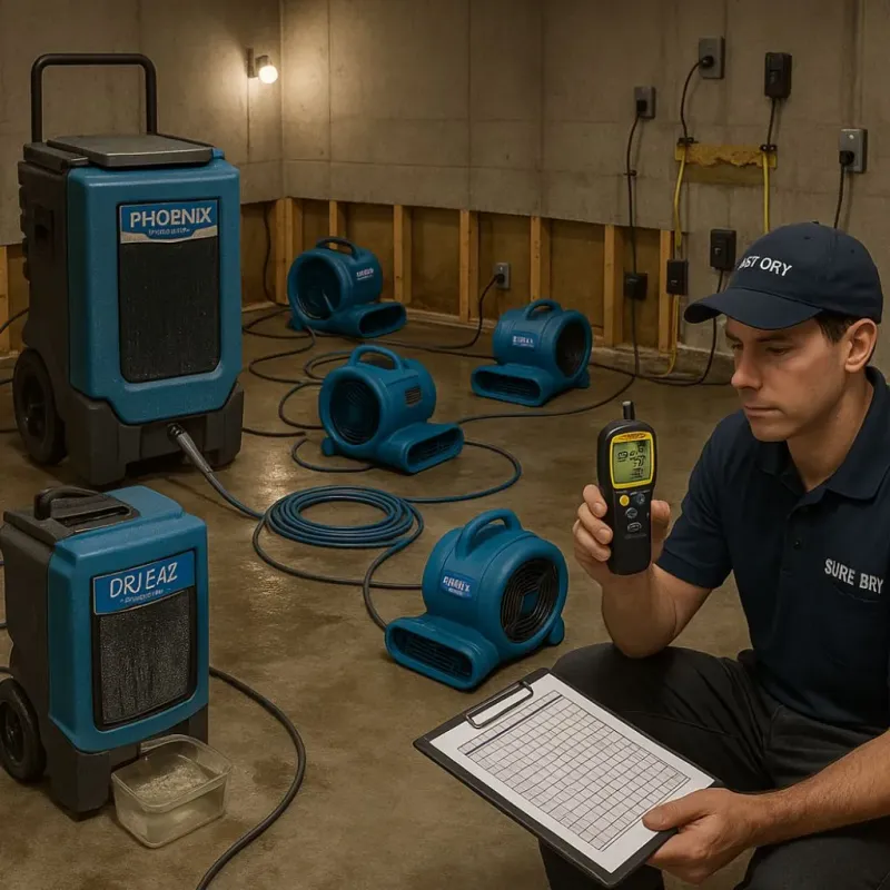 Structural Drying and Dehumidification process in Stevens Point, WI